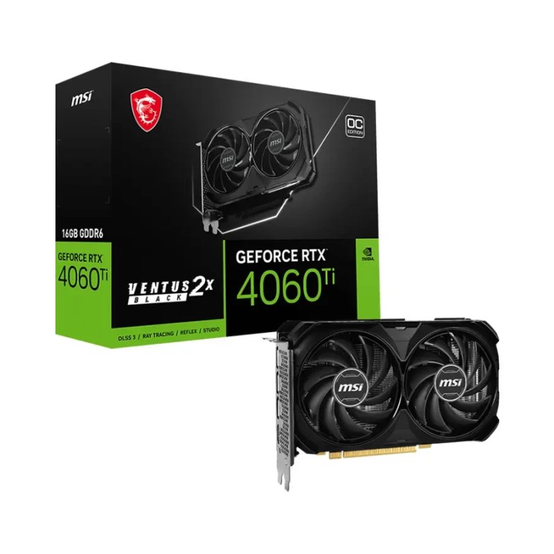 MSI GeForce RTX 4060 Ti Ventus 2x Black 16G OC Graphics Card